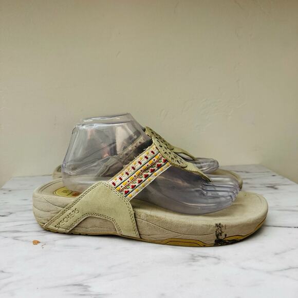 Skechers Tone Ups Beige Thong Sandals Women’s Size 10 - Picture 4 of 10